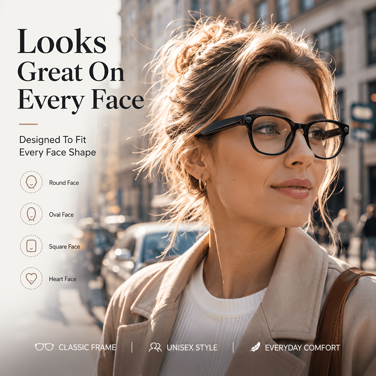 Camera smart glasses with photochromic lenses